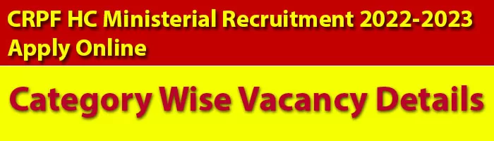 Category Wise Vacancy Details