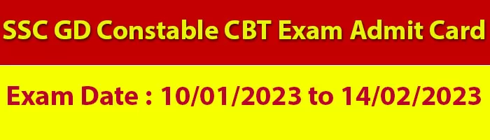 SSC GD Constable CBT Exam Admit Card 2023 11