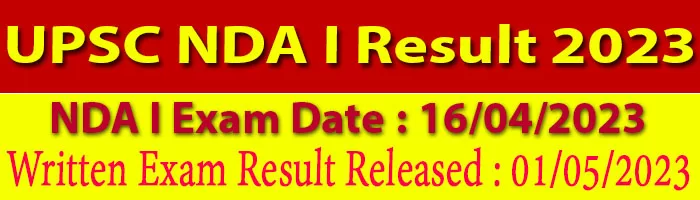 UPSC NDA I Result 2023