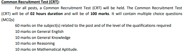 Common Recruitment Test (CRT)