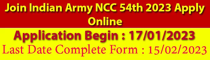 Join Indian Army NCC 54th 2023 Apply Online