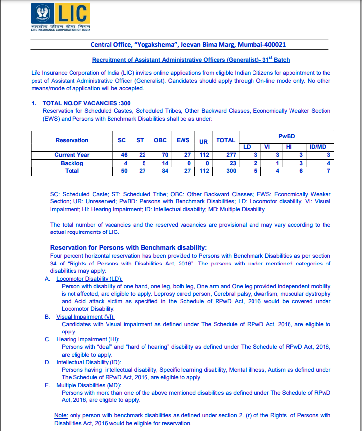 LIC Generalist AAO Recruitment 2023 Apply Online