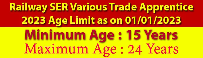 Railway SER Various Trade Apprentice 2023 Age Limit 