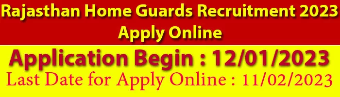 Rajasthan Home Guards Recruitment 2023 Apply Online