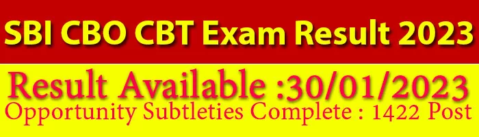 SBI CBO CBT Exam Result 2023