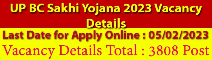 UP BC Sakhi Yojana 2023 Vacancy Details Total