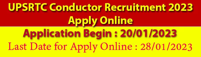 UPSRTC Conductor Recruitment 2023 Apply Online