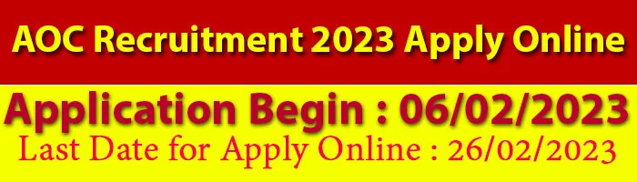 AOC Recruitment 2023 Apply Online