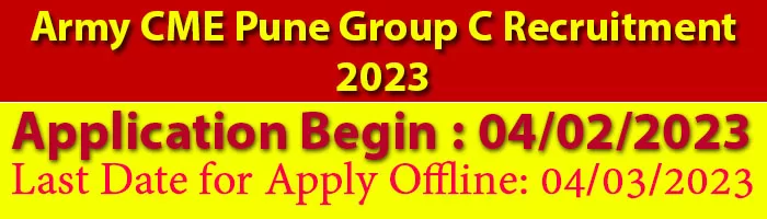 Army CME Pune Group C Recruitment 2023