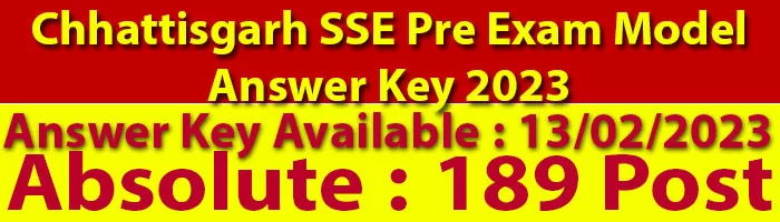 Chhattisgarh SSE Pre Exam Model Answer Key 2023