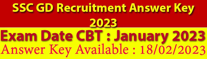 SSC GD Recruitment Answer Key 2023