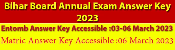 Bihar Board Annual Exam Answer Key 2023