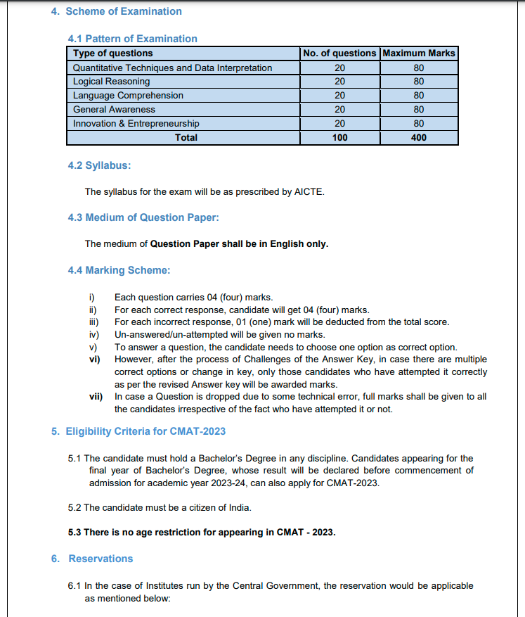 NTA CMAT 2023 Admission Test Exam City & Date notification