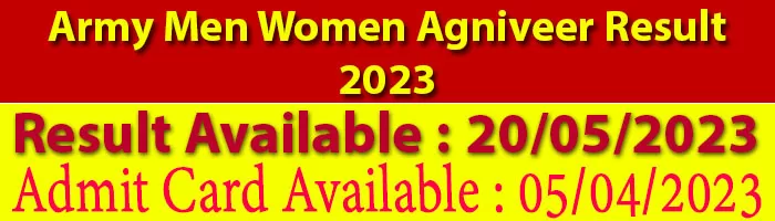 Army Men Women Agniveer Result 2023