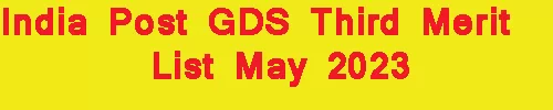 India Post GDS Third Merit List May 2023