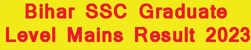 Bihar SSC Graduate Level Mains Result 2023