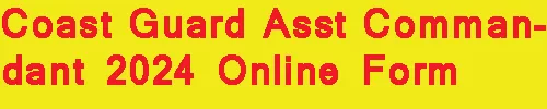 Coast Guard Asst Commandant 2024 Online Form