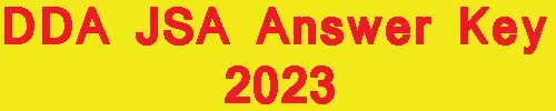 DDA JSA Answer Key 2023