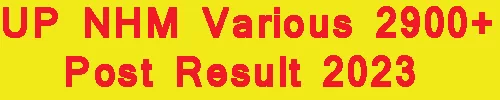 UP NHM Various 2900+ Post Result 2023